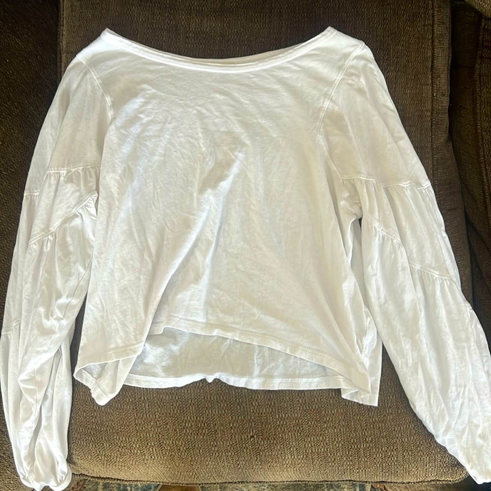 Free people white flowy cotton blouse